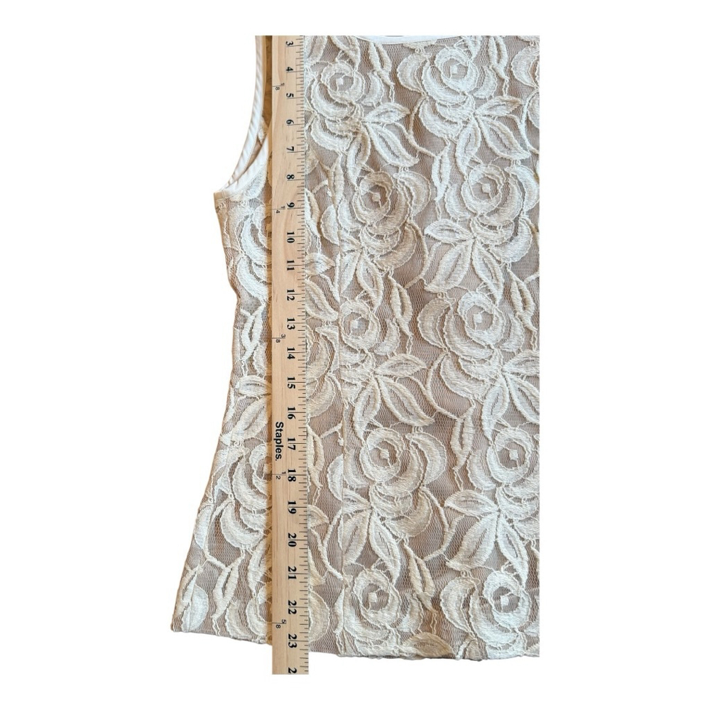 NWT Women's Banana Republic Shell Top Size 00P Cream Lace Beige Lining - Picture 12 of 12